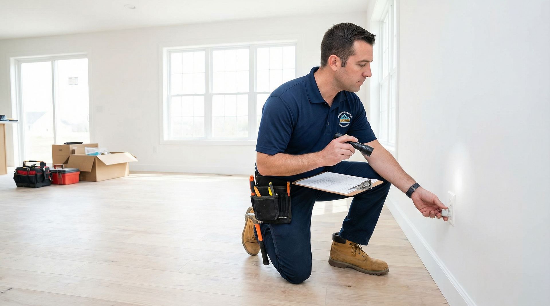 Warranty Shield certified inspector examining new construction